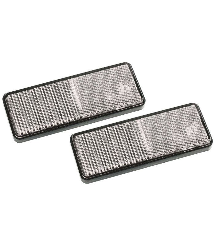 JEU 2 CATADIOPTRES BLANCS ADHESIFS  RECTANGULAIRES