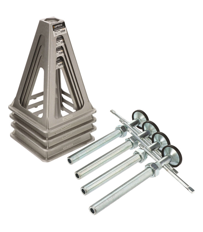 JEU DE 4 CHANDELLES CARAVANE ALUMINIUM AVEC PATIN
