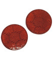 JEU 2 CATADIOPTRES ROUGES ADHESIFS RONDS