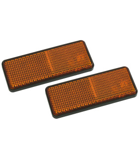 JEU 2 CATADIOPTRES ORANGES ADHESIFS RECTANGULAIRES