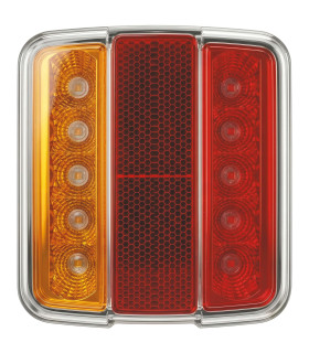 LANTERNE 4 FONCTIONS, ORANGE/ROUGE, FEU LED