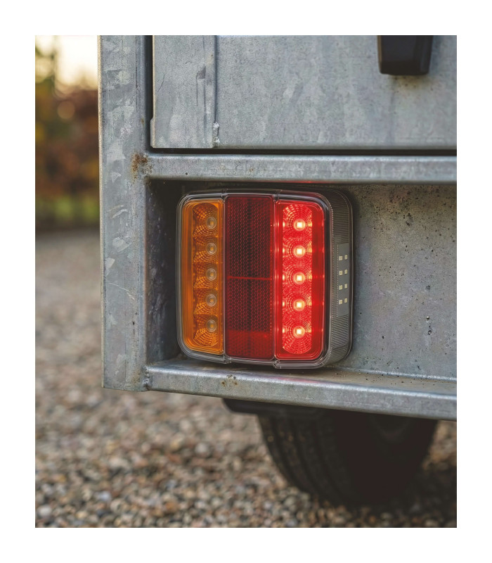 LANTERNE 4 FONCTIONS, ORANGE/ROUGE, FEU LED