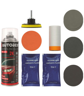KIT RENOVATION OPTIQUES DE PHARES AVEC VERNIS 2K