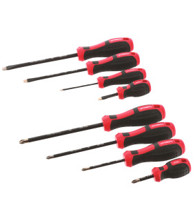 LOT DE 8 TOURNEVIS LAME S2 PLATS ET CRUCIFORMES