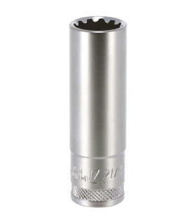 DOUILLE LONGUE MULTI - EMPREINTES, CARRE 1/2, 17MM