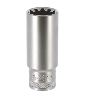 DOUILLE LONGUE MULTI - EMPREINTES, CARRE 1/2, 23MM