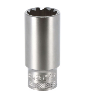DOUILLE LONGUE MULTI - EMPREINTES, CARRE 1/2, 26MM