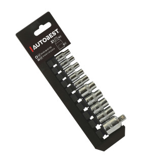 JEU 9 DOUILLES TORX, FEMELLES, 1/4 3/8  + ADAP 1/2